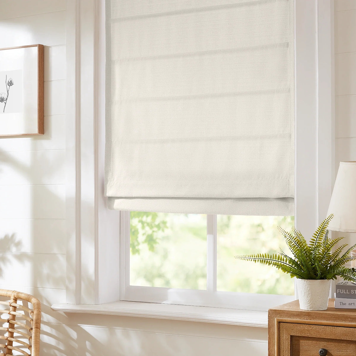 Seraphine No-Drill Linen Texture Roman Shades
