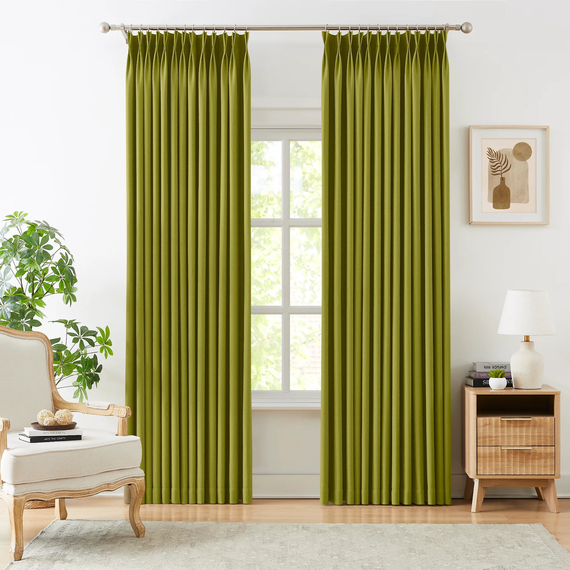 Seraphine 9013-8_scene_1 linen texture curtains with light filtering and soft drapery showcased in a clear view