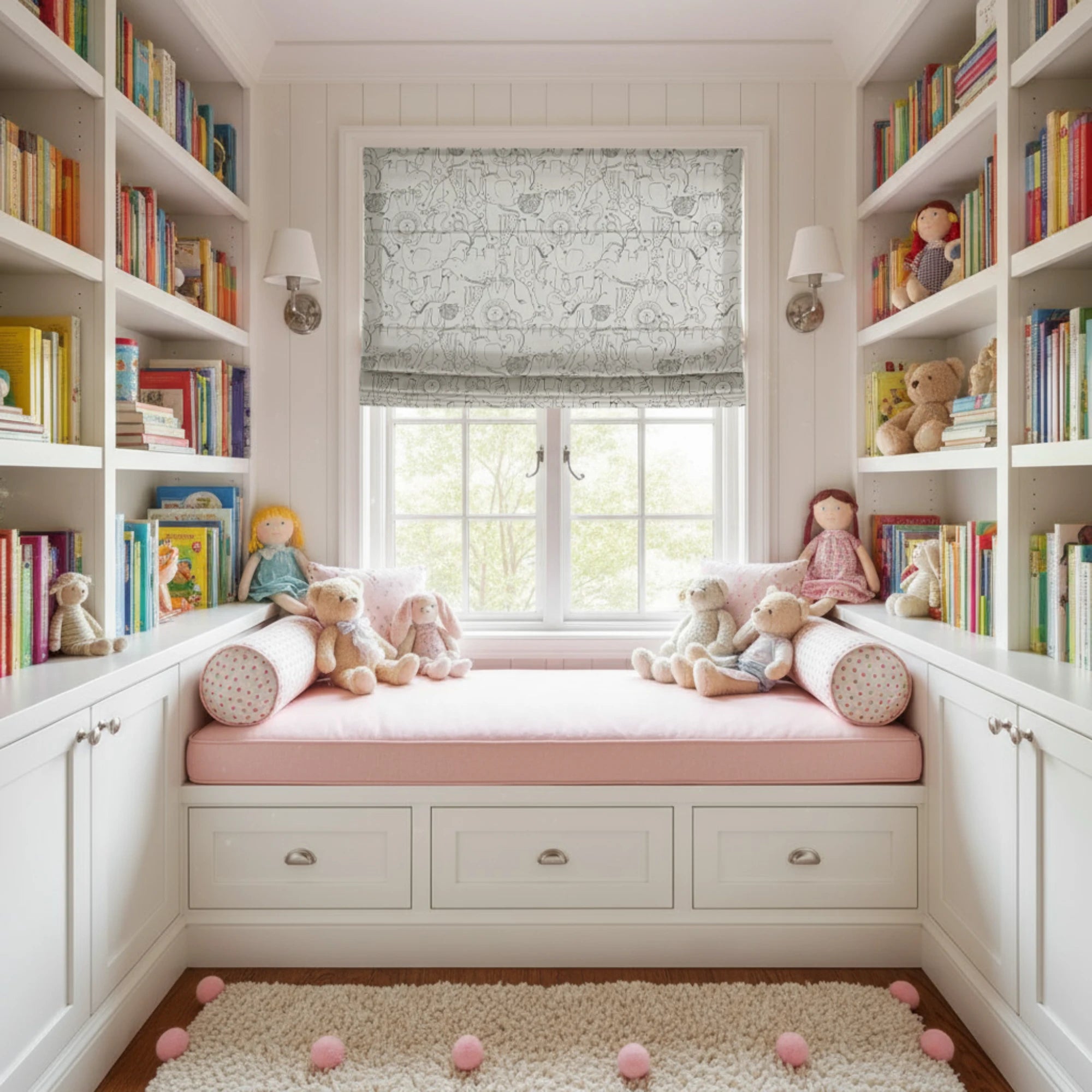 Wynara Black Safari Animal Sketch Blackout Roman Shades