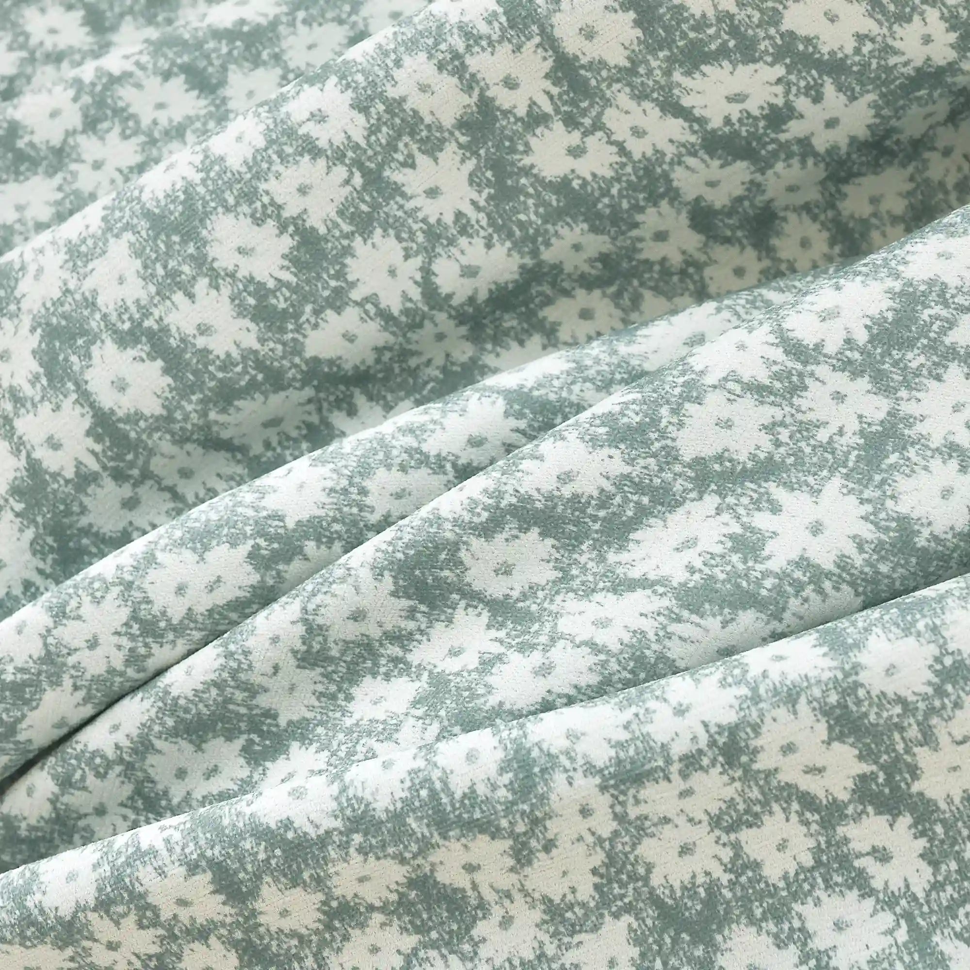 Xanthe Teal Daisy Floral Print Blackout Drapes