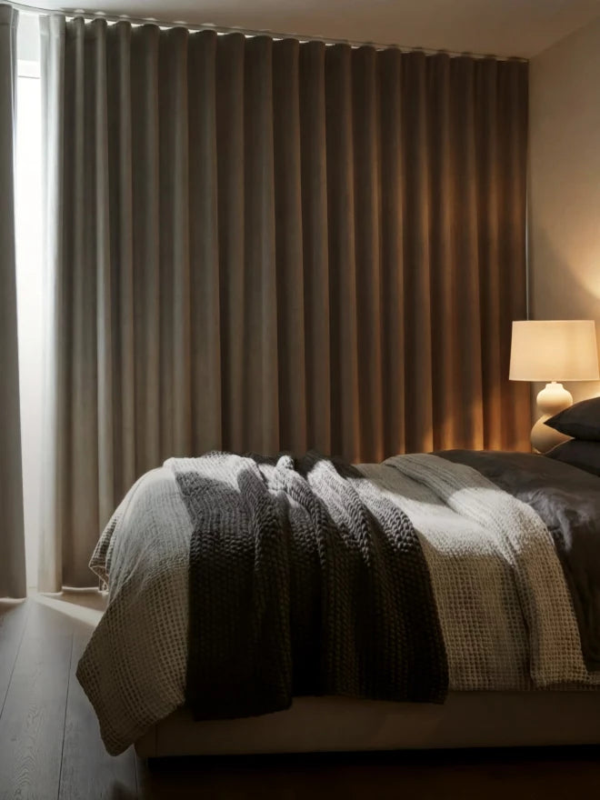 Blackout curtains for complete light control, perfect for bedrooms and nurseries.
