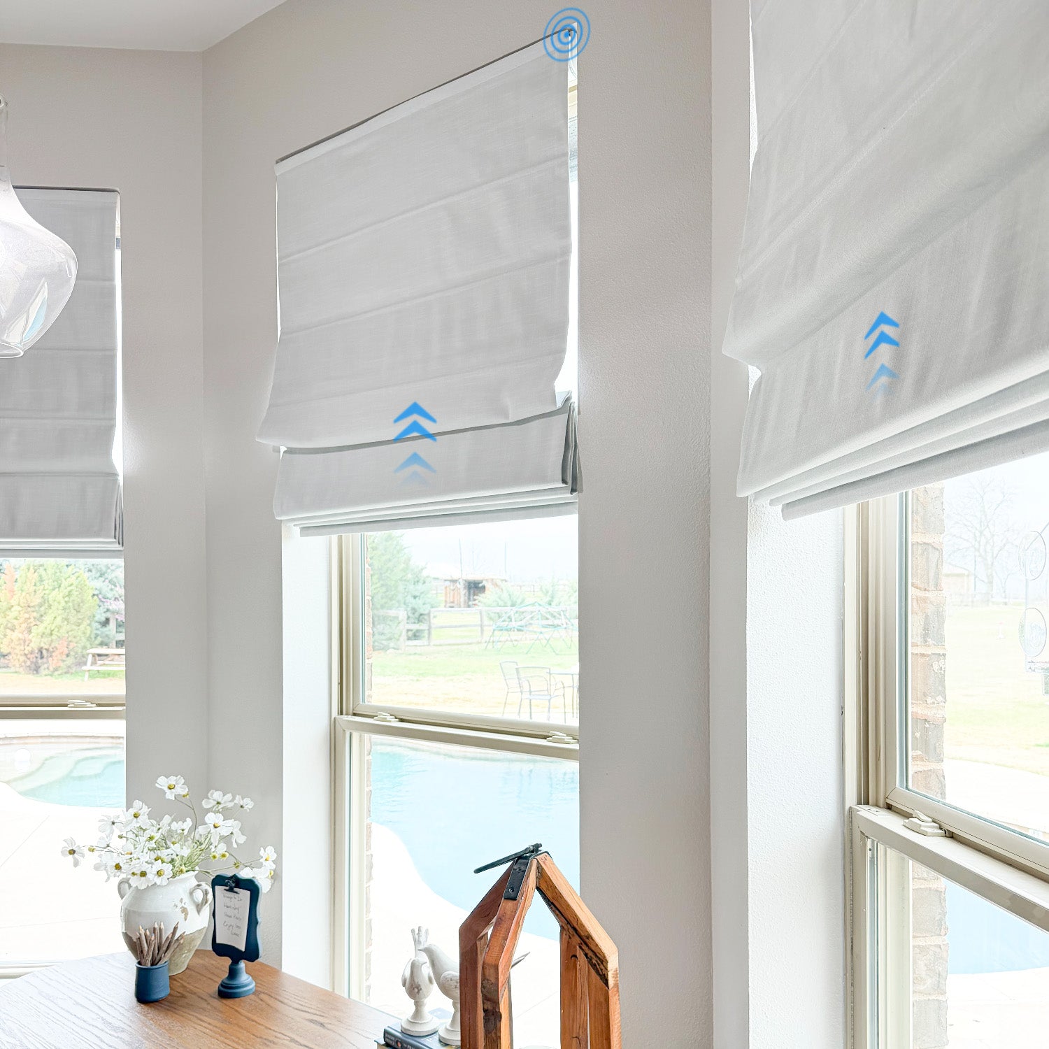 Celina Smart Motorized Linen Roman Shade