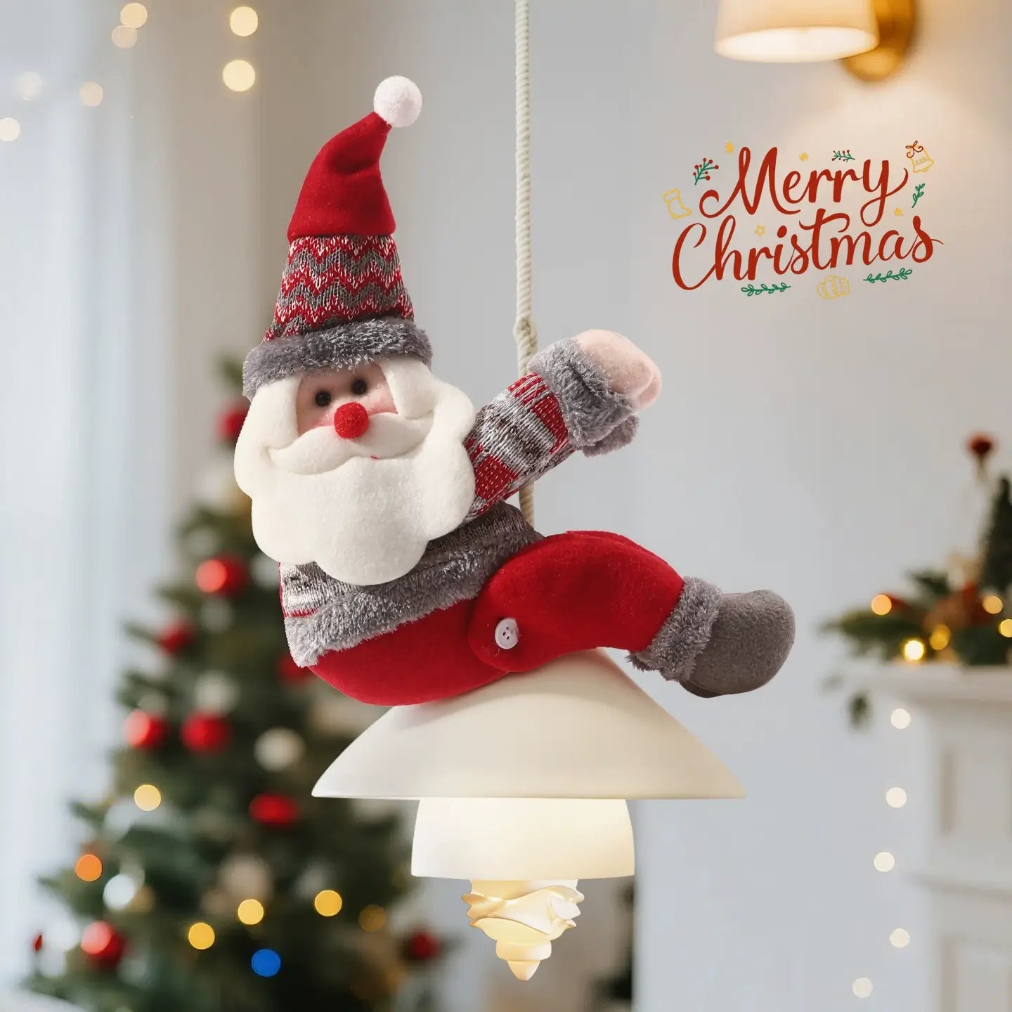 Christmas Tiebacks with Santa Decor