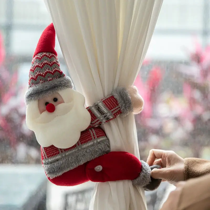 Christmas Tiebacks with Santa Decor