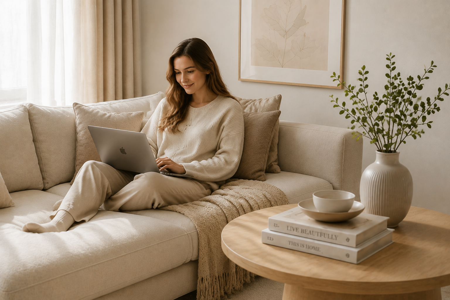 one person sitting in the sofa