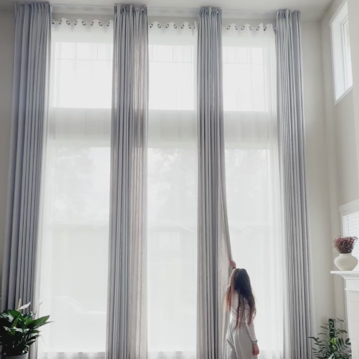 Jovienne Soft-Touch Linen-Cotton Blend Curtain – Heathered Weave & Modern Drape