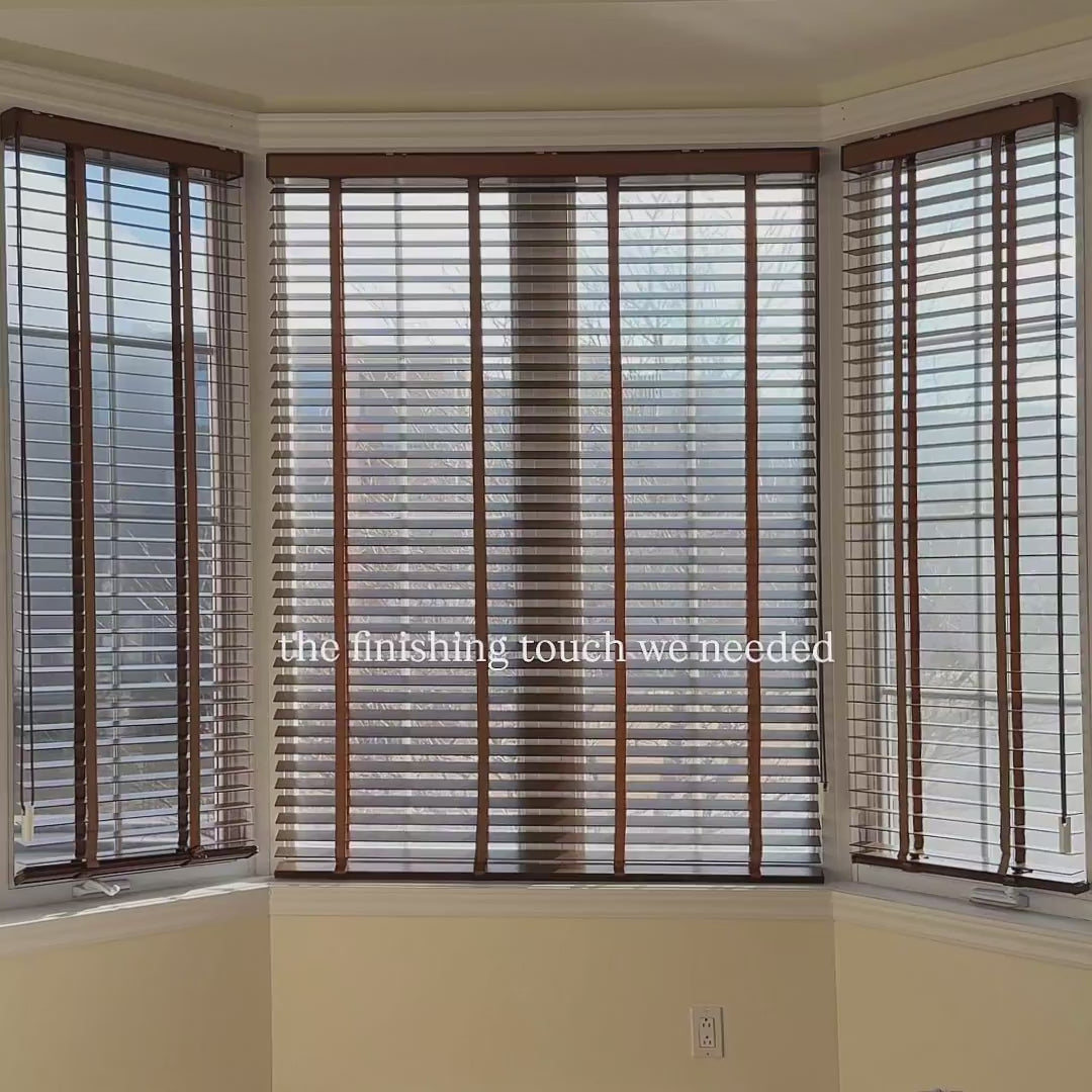Celvia 2" Deluxe Blackout Wood Blinds - Natural Light Control & Timeless Style