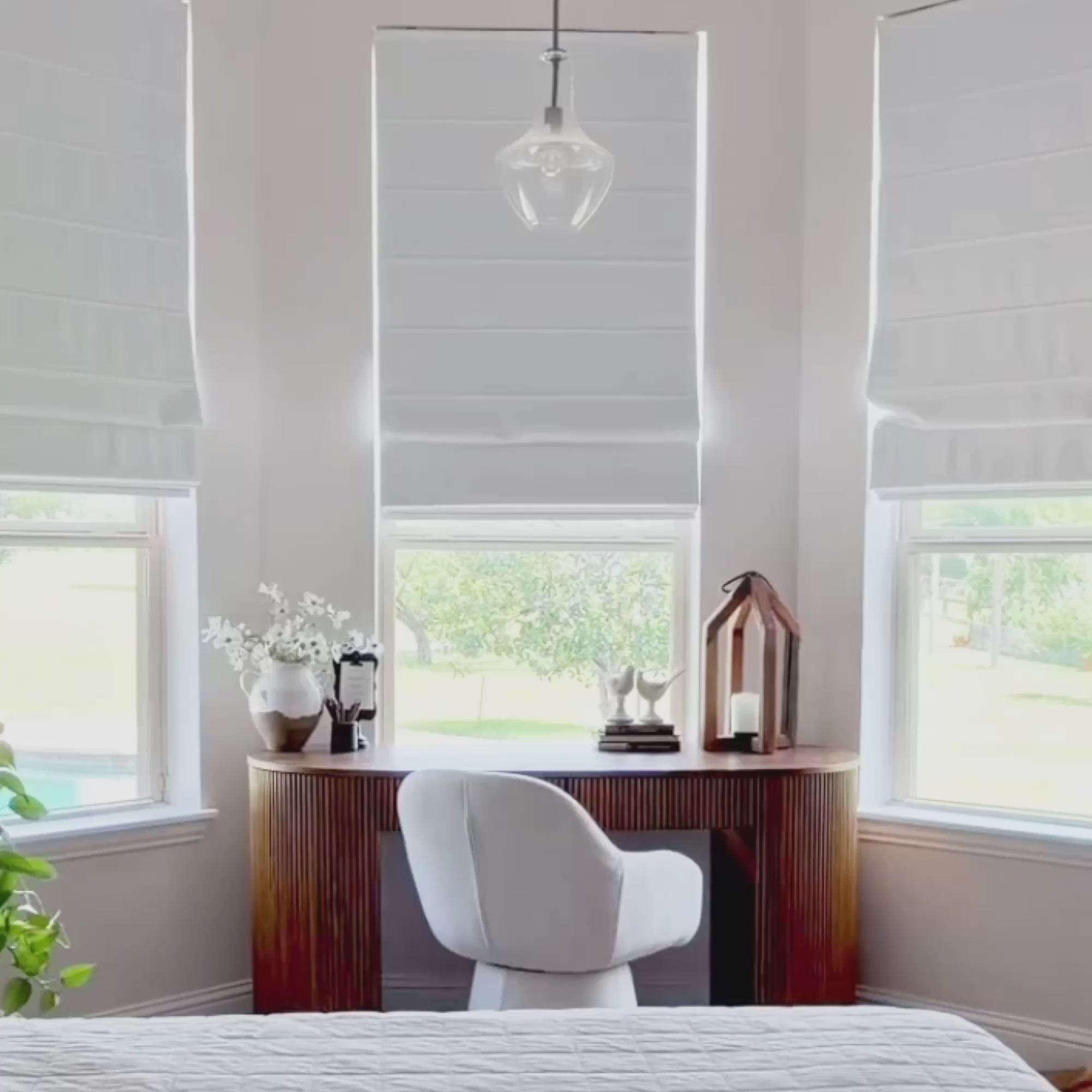 Celina Smart Motorized Linen Roman Shade