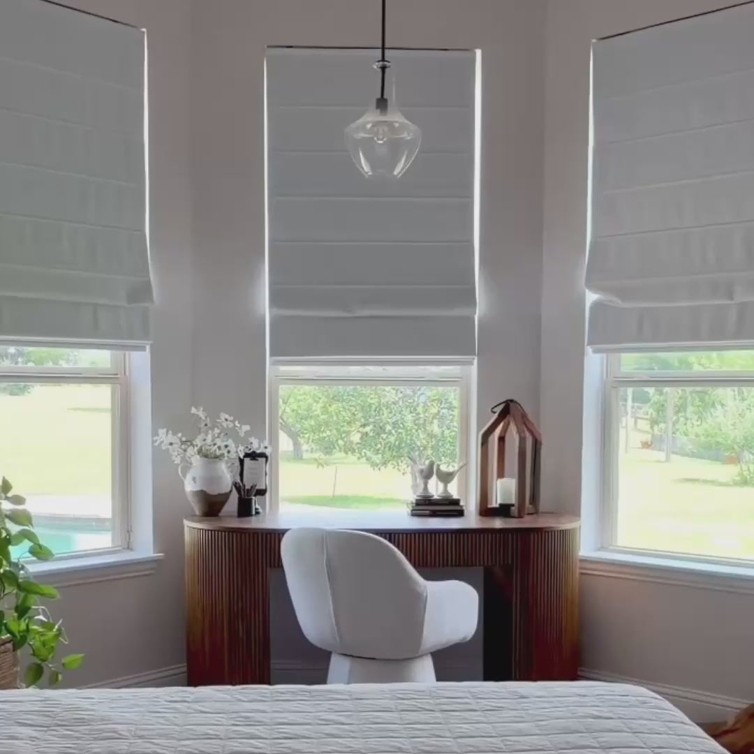 Celina Smart Motorized Linen Roman Shade