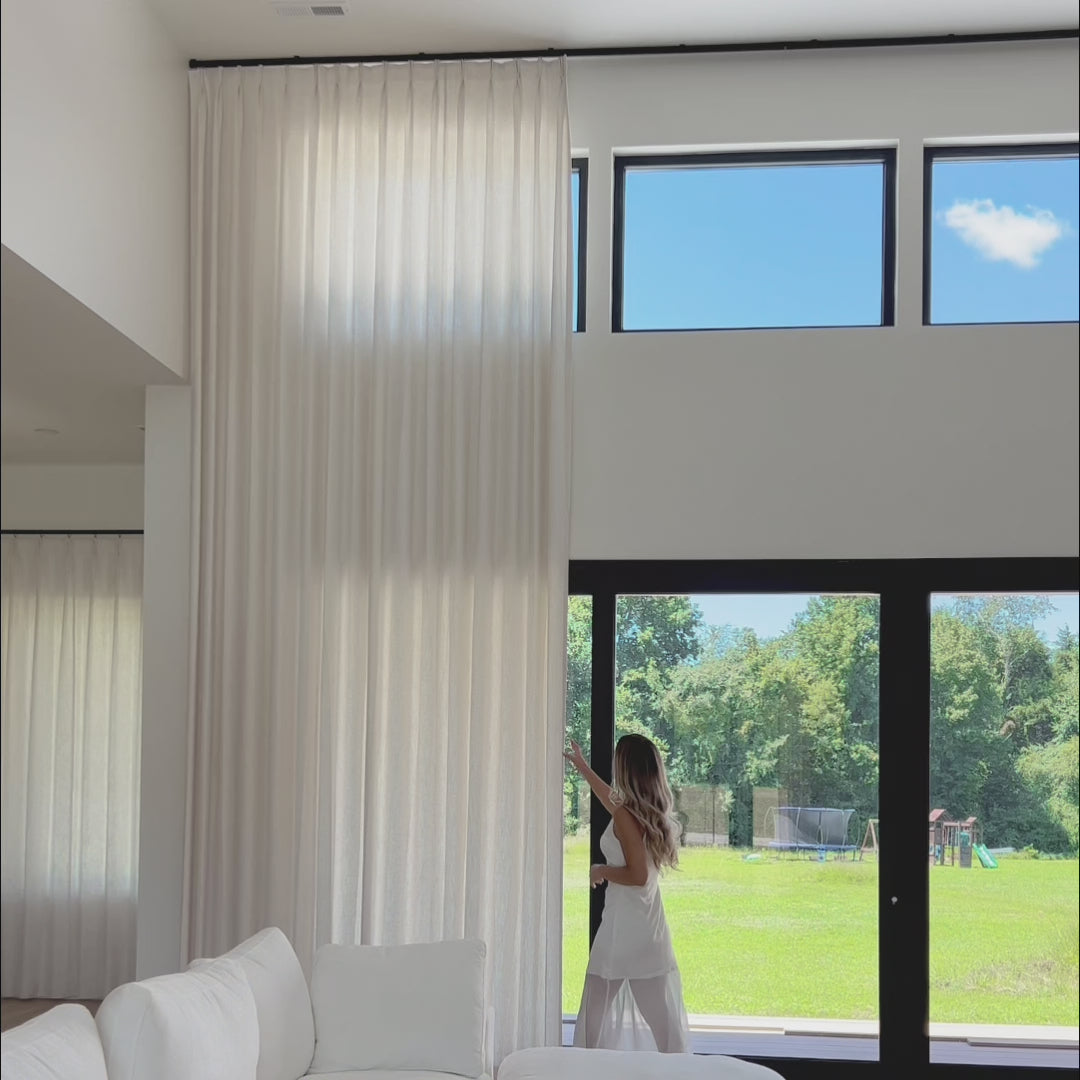 Celina Linen Curtains – Elegant Floor-to-Ceiling Drapes for Living Room