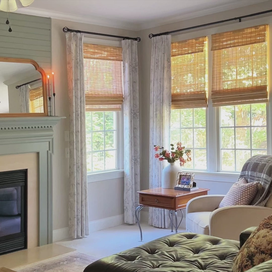 Zoe Cloud Gray Botanical Floral Chenille Drapes