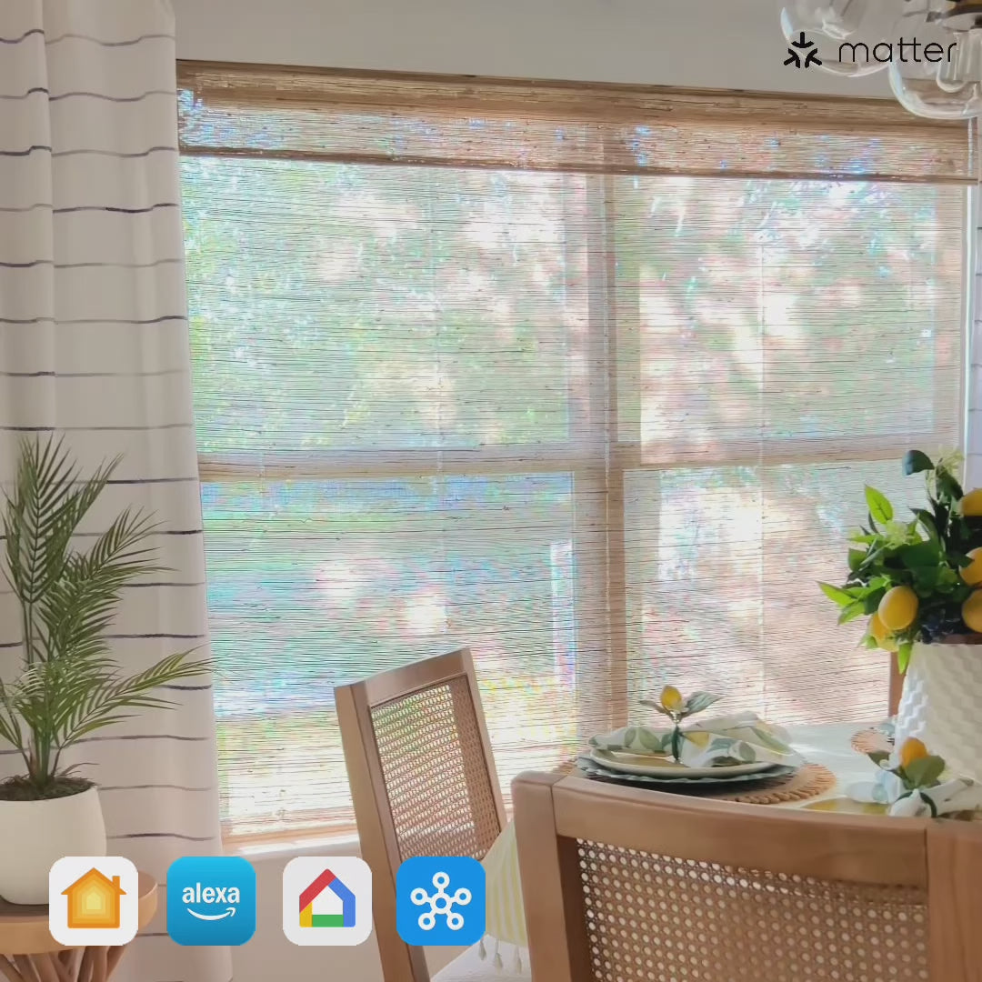 Seris Smart Motorized Jute Bamboo Woven Shades