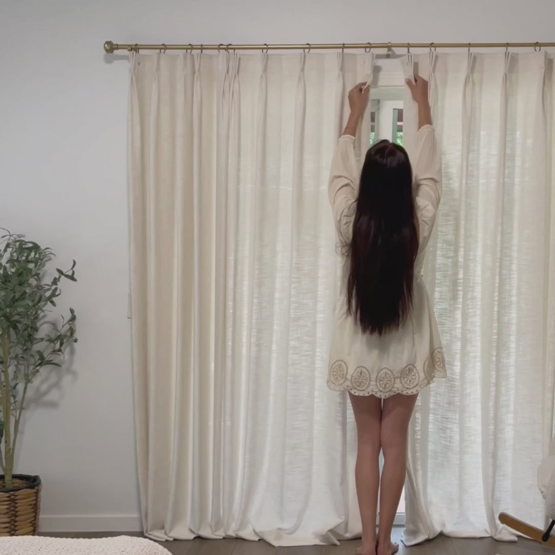 Emilia Cotton Drape Pleated Curtains for Living Room