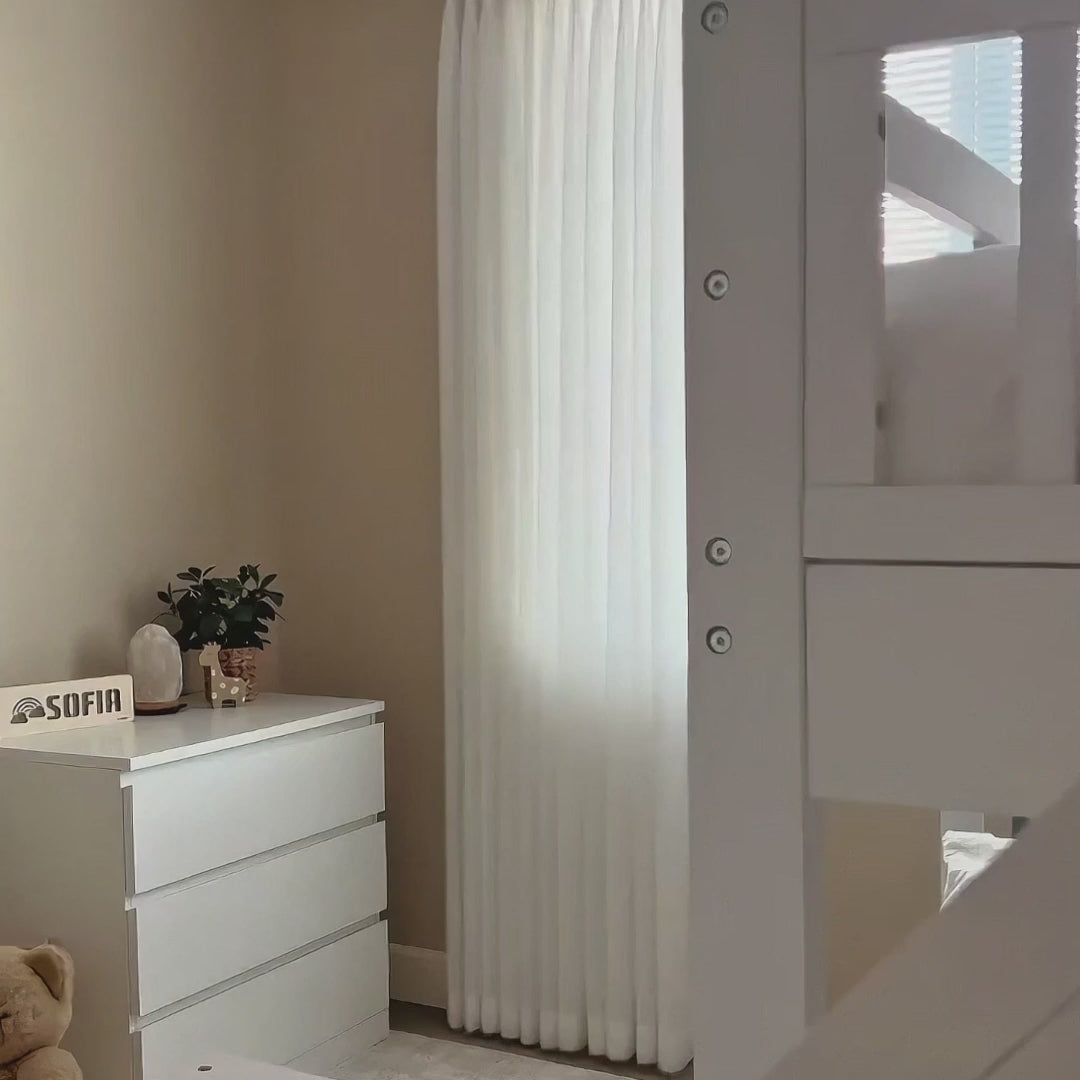 Meliora Pure White Feather Fleece Sheer Curtains for Modern Minimalist Interiors