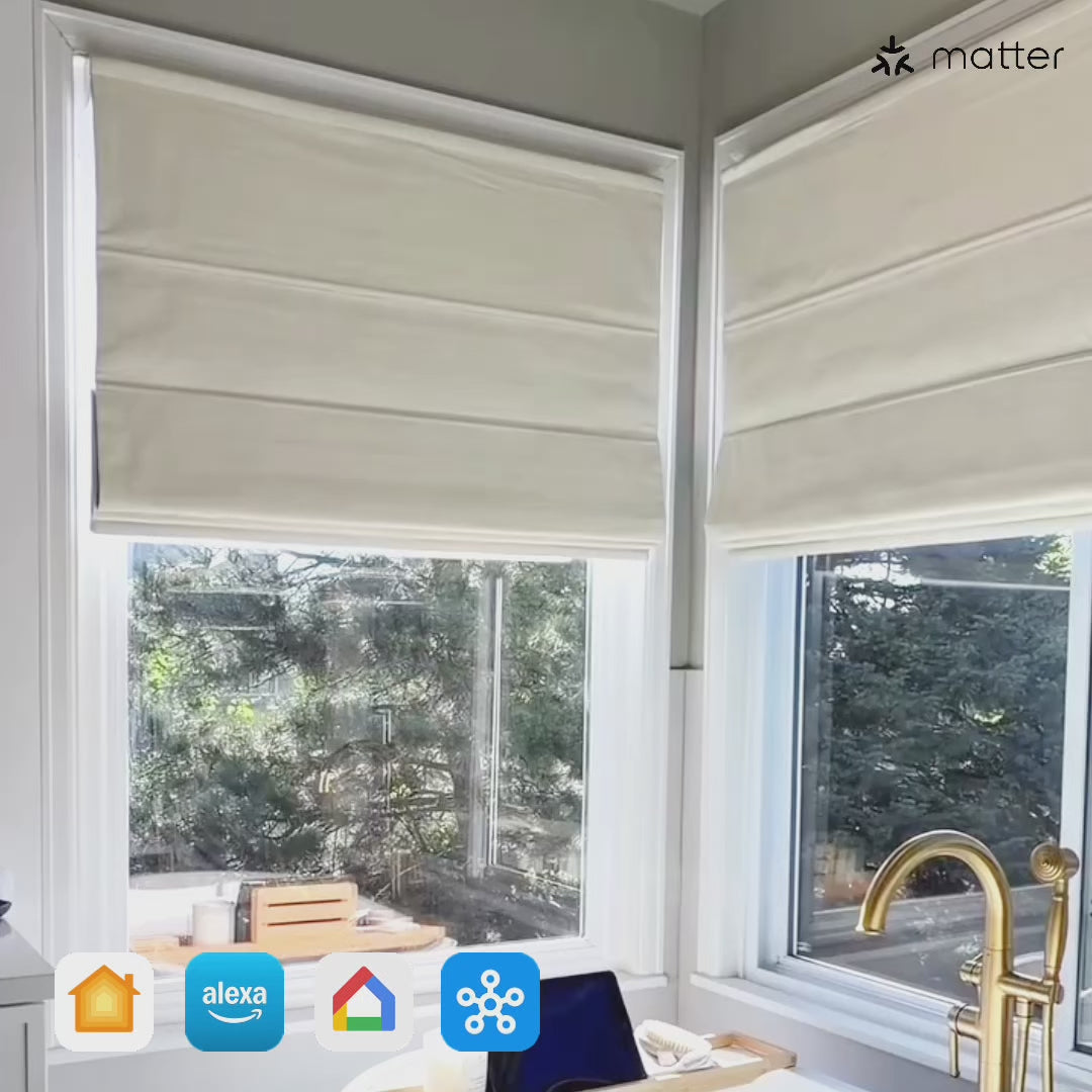 Elowen Smart Motorized Heavyweight Roman Shades