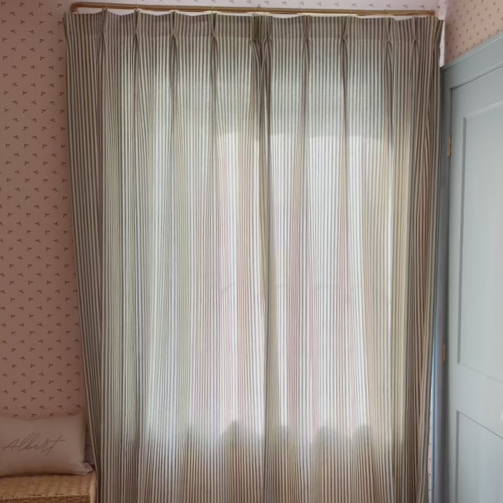 Clarissea Linen Fine Stripe Jacquard Light Filtering Drapery