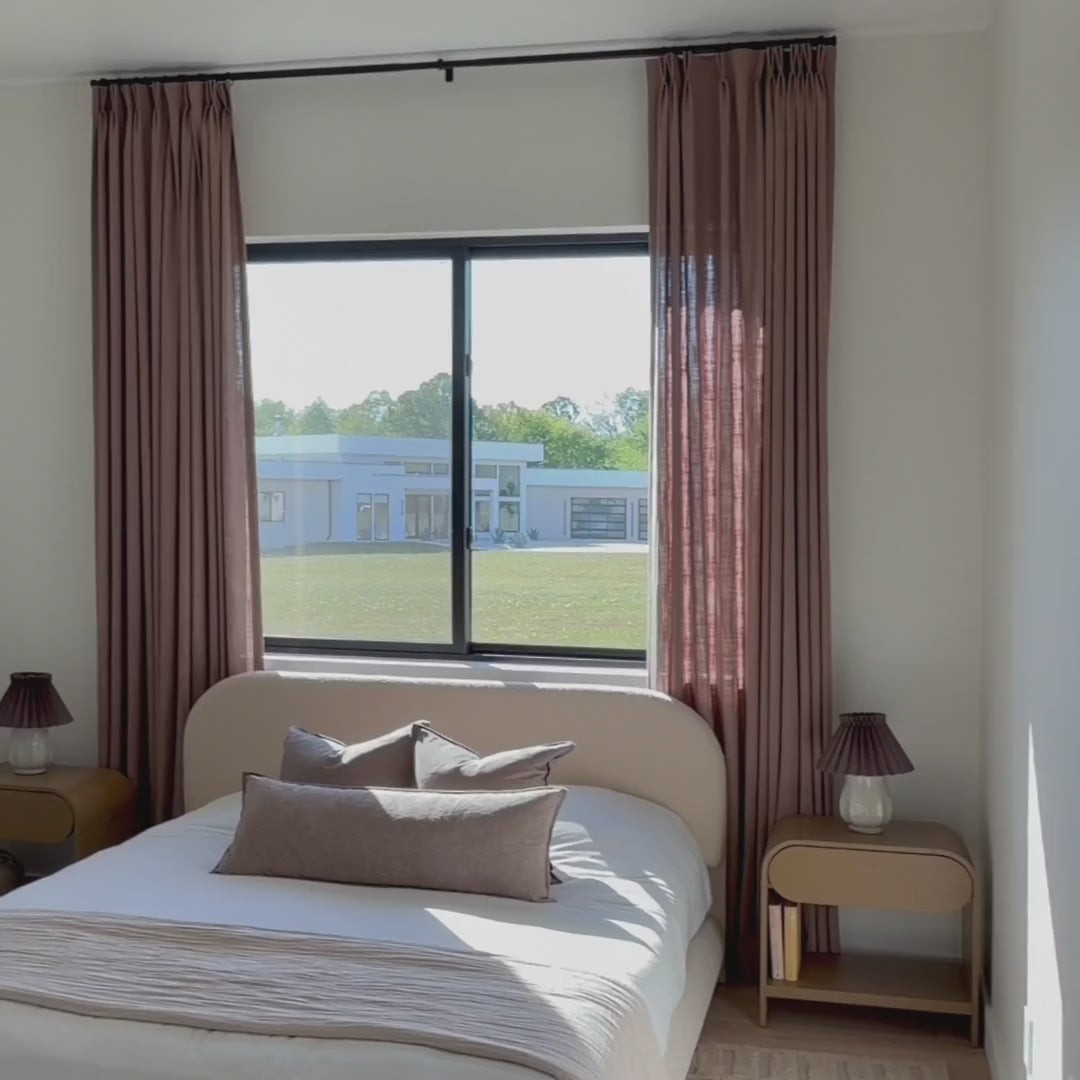 Elara Linen Curtains – Elegant Drapes for Bedroom & Dining Room