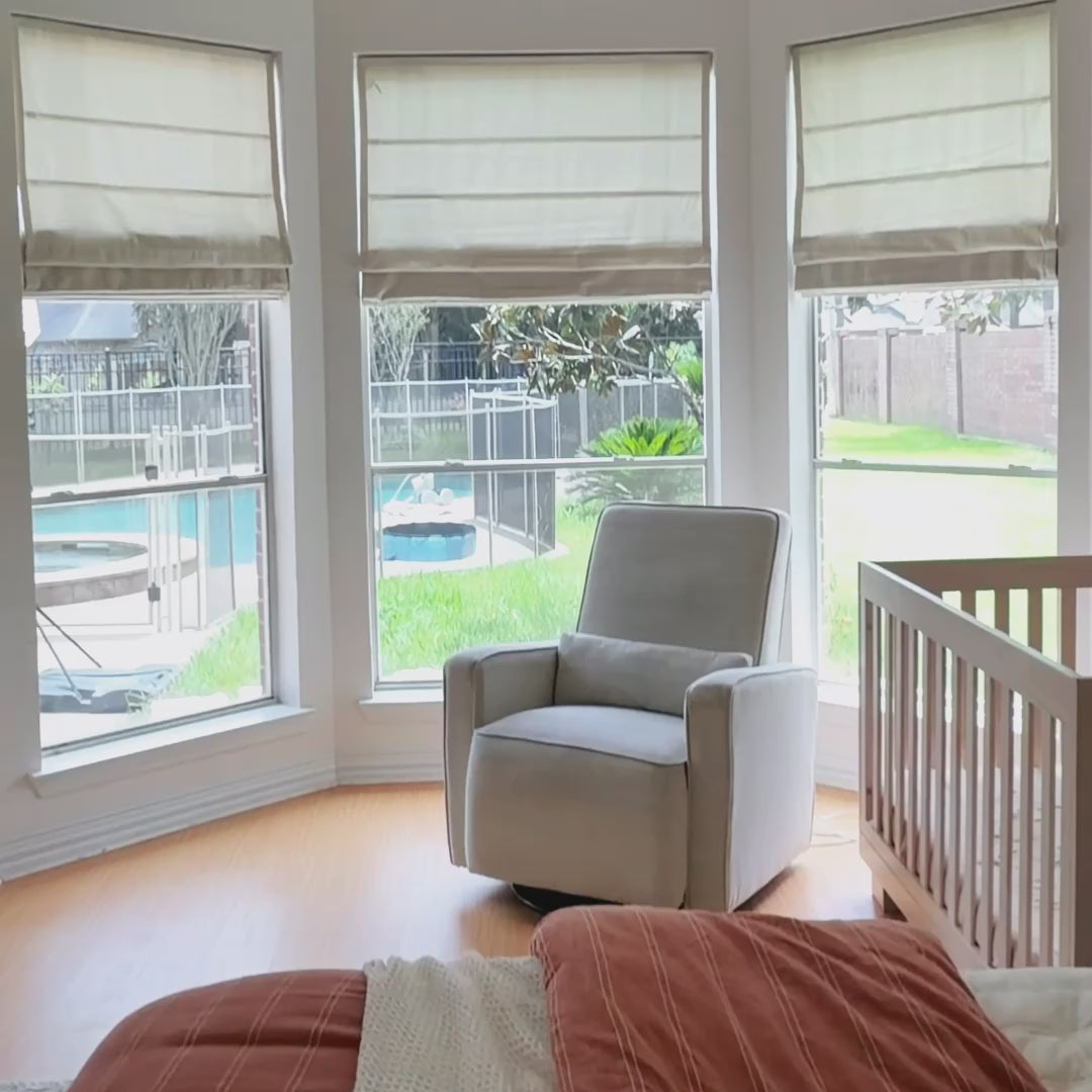 Seraphine Smart Motorized Cross Linen Texture Roman Shades