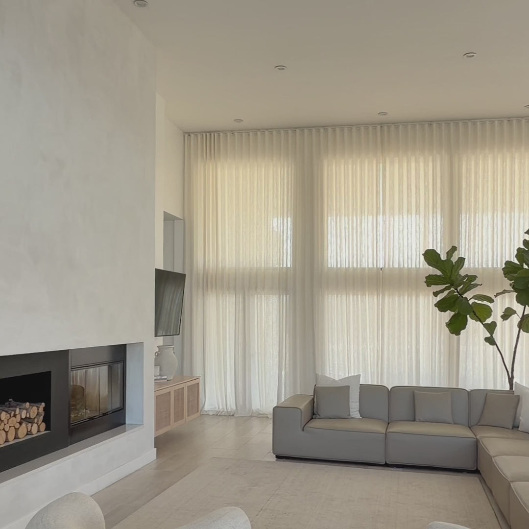 Elara Linen Blend Curtains for Large Windows - Extra Long Luxurious Drapes for Every Room