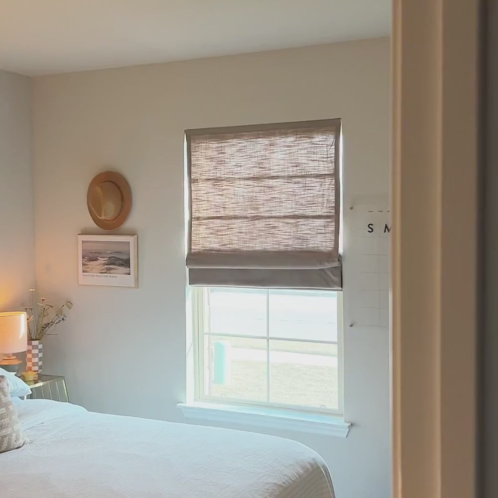 Celina Pale Olive Green Linen Curtains for Roman Shades for Sophisticated Light Control