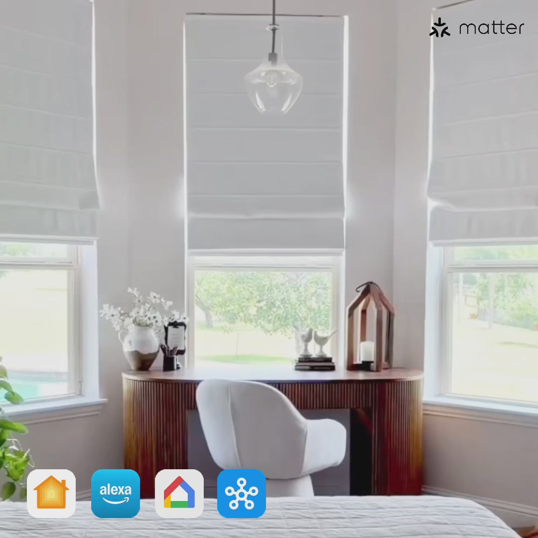 Celina Smart Motorized Linen Roman Shade