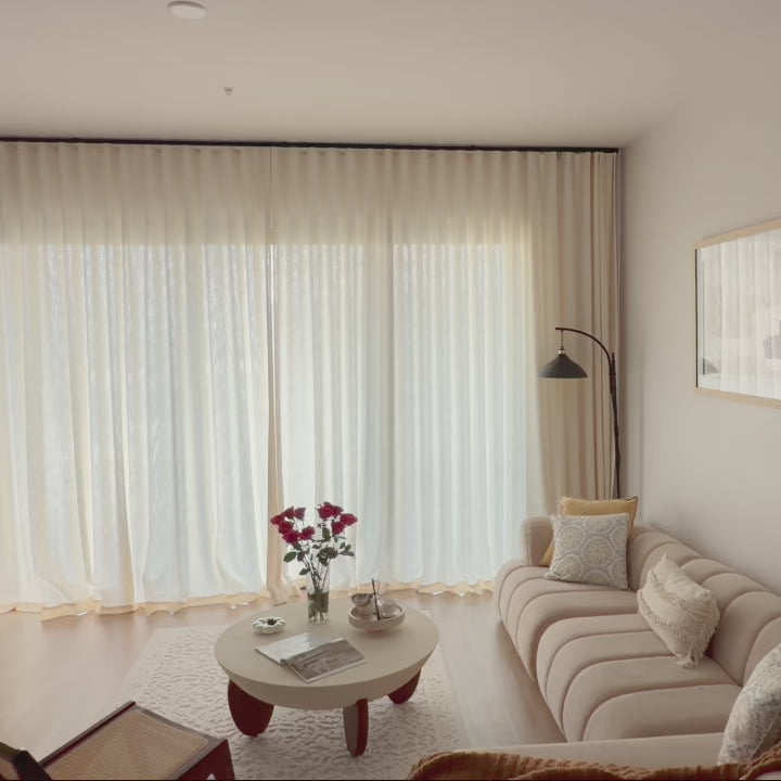 Fioris Natural Slub Textured Linen-Cotton Blend Curtains