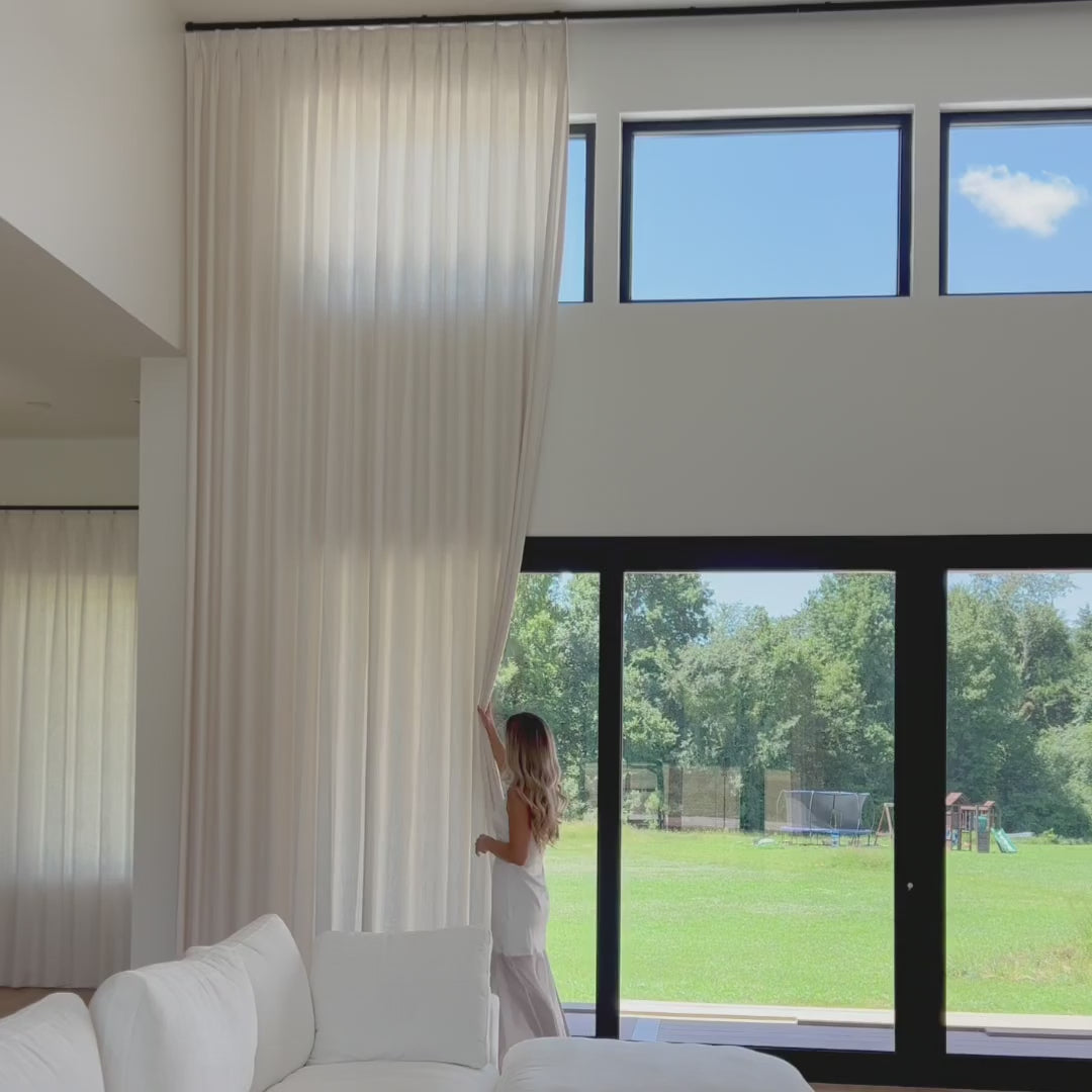 Celina Linen Curtains – Elegant Floor-to-Ceiling Drapes for Living Room