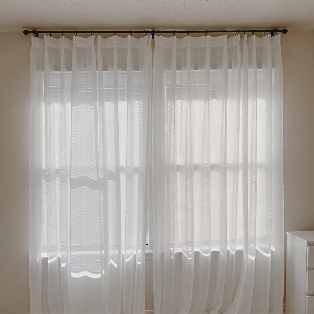 Mira Solid Sheer Curtains - Light Filtering Drapes for Living Room and Bedroom