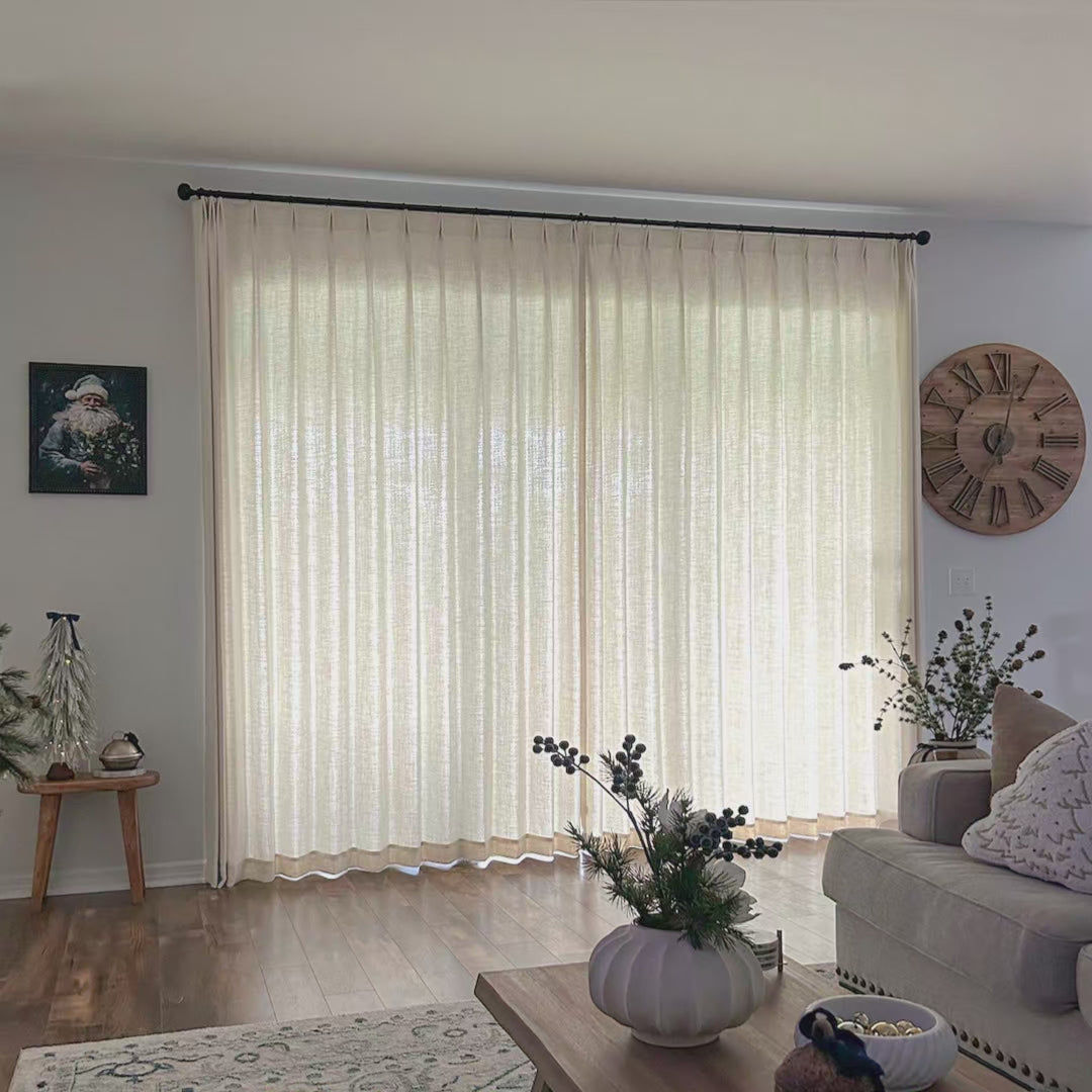 Hestara Linen Cotton Blend Textured Curtains