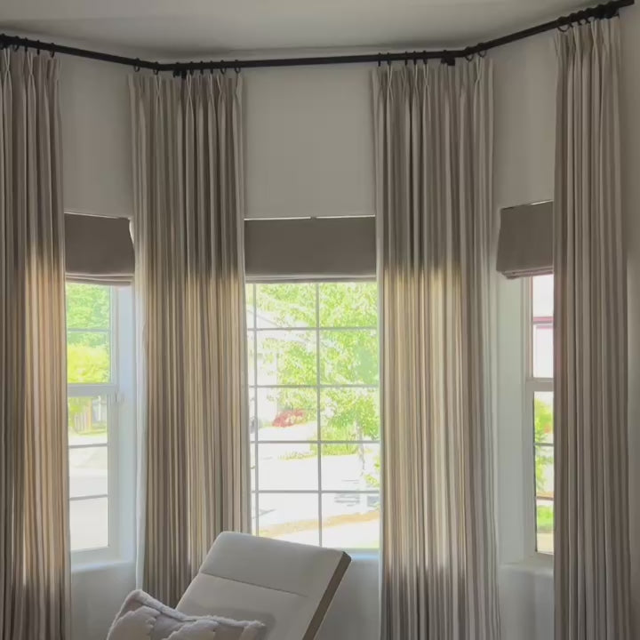 Evelora Linen Striped Jacquard Light Filtering Drapery