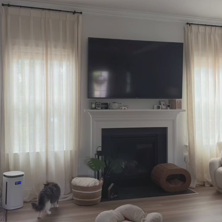 Miravel Linen Blend Semi Sheer Curtains