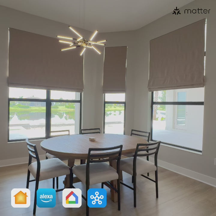 Gwynara Smart Motorized Linen-Blend Roman Shades