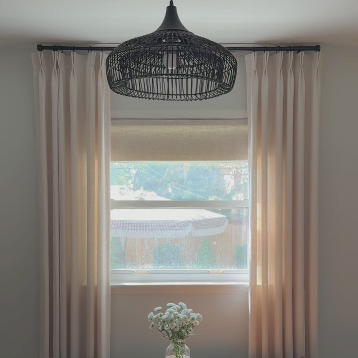 Kaelara Tactile Basketweave Linen-Cotton Blend Curtain – Structural Drapes & Natural Warmth