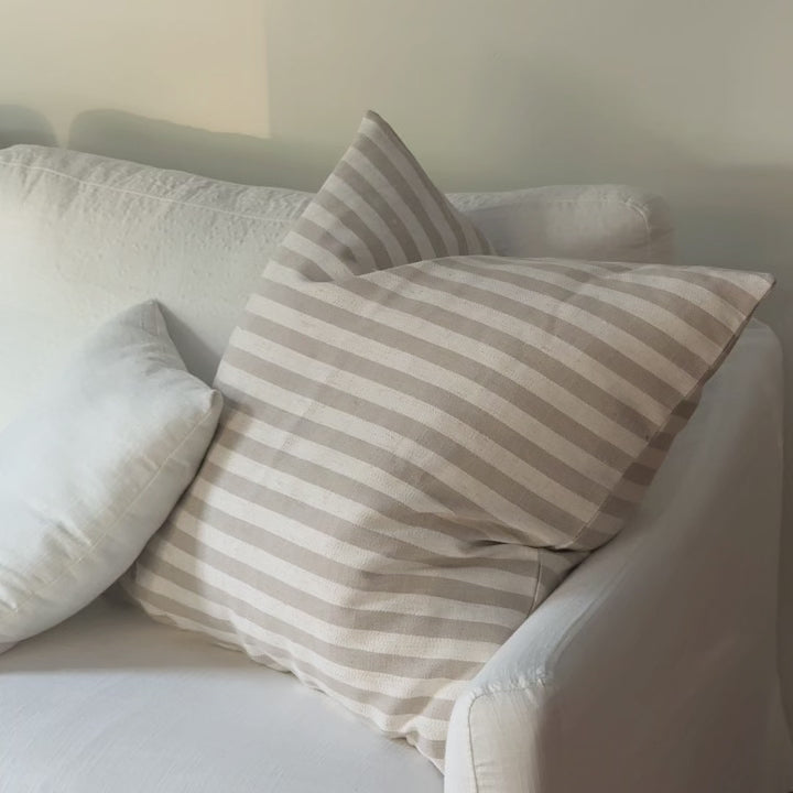 Evelora Linen Blend Striped Jacquard Pillow Cover