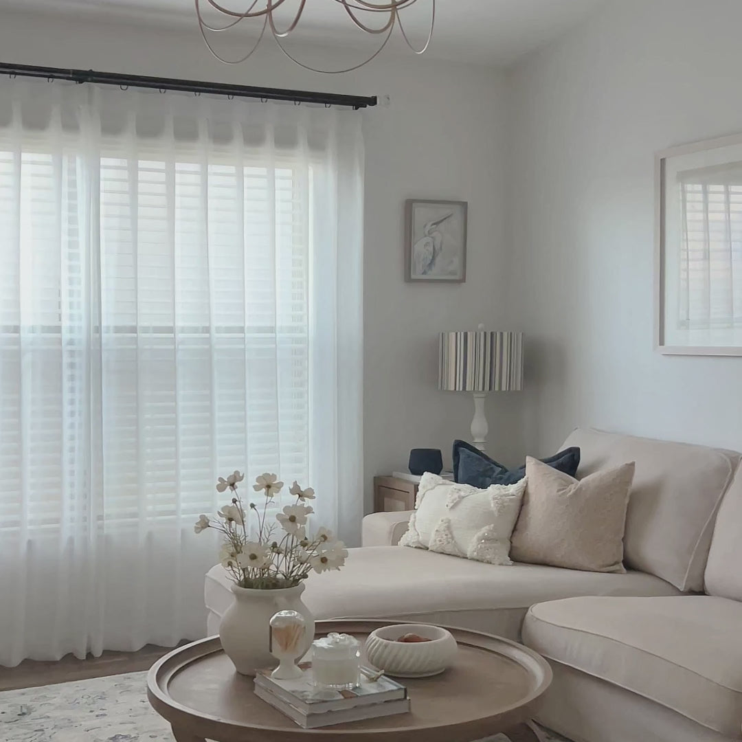 Liana Sheer Curtains for Large Windows - Sheer Light Drapes for Living Room & Bedroom Elegance