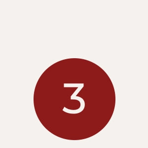 Translation missing: en.Red circle with the number 3 inside on a white background